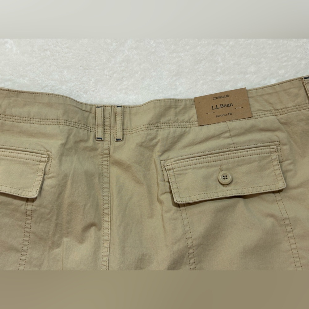 NEW L.L. Bean Quality Women's Tan Straight Leg Cargo Pants Size 24W - Picture 11 of 11